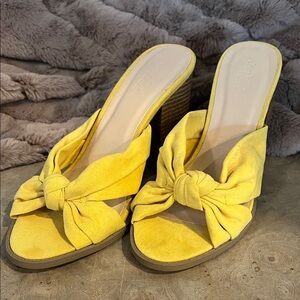 Charlotte Russe Yellow Knotted Mules